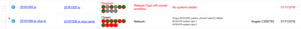 Black and red highlighted Releases in Release Manager