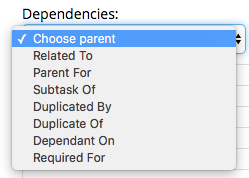 Dependencies choose parent Test Plan