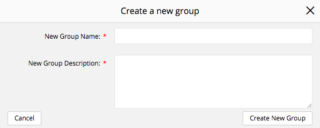 Create a new group pop up