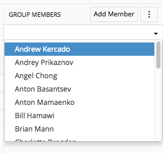 Group Members drop-down menu