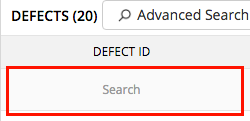 Defect Search filter